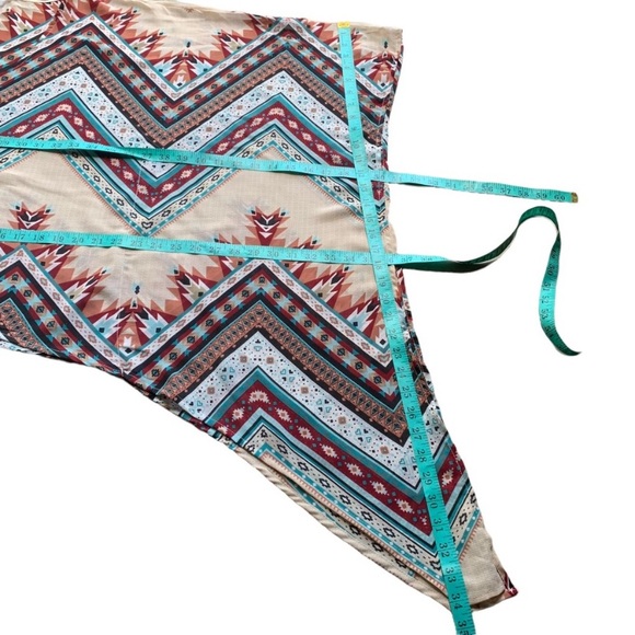 Rue21 Cream and Red Chevron Poncho Kimono Batwing Blouse Shirt - Picture 9 of 12